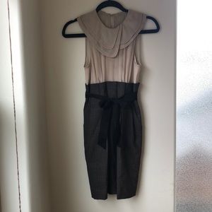 BCBG Pleated Chiffon Top and Tweed Bottom Dress